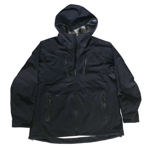 Lands' End Kids Unisex Black Full Zip Front Hooded Windbreaker Size L (14-16)